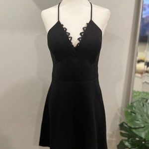BCBGeneration | Lace Babydoll Fit & Flare Strappy Mini Dress | Black -Size 6 (S)